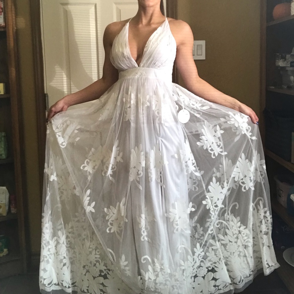 White Floral Maxi Dress